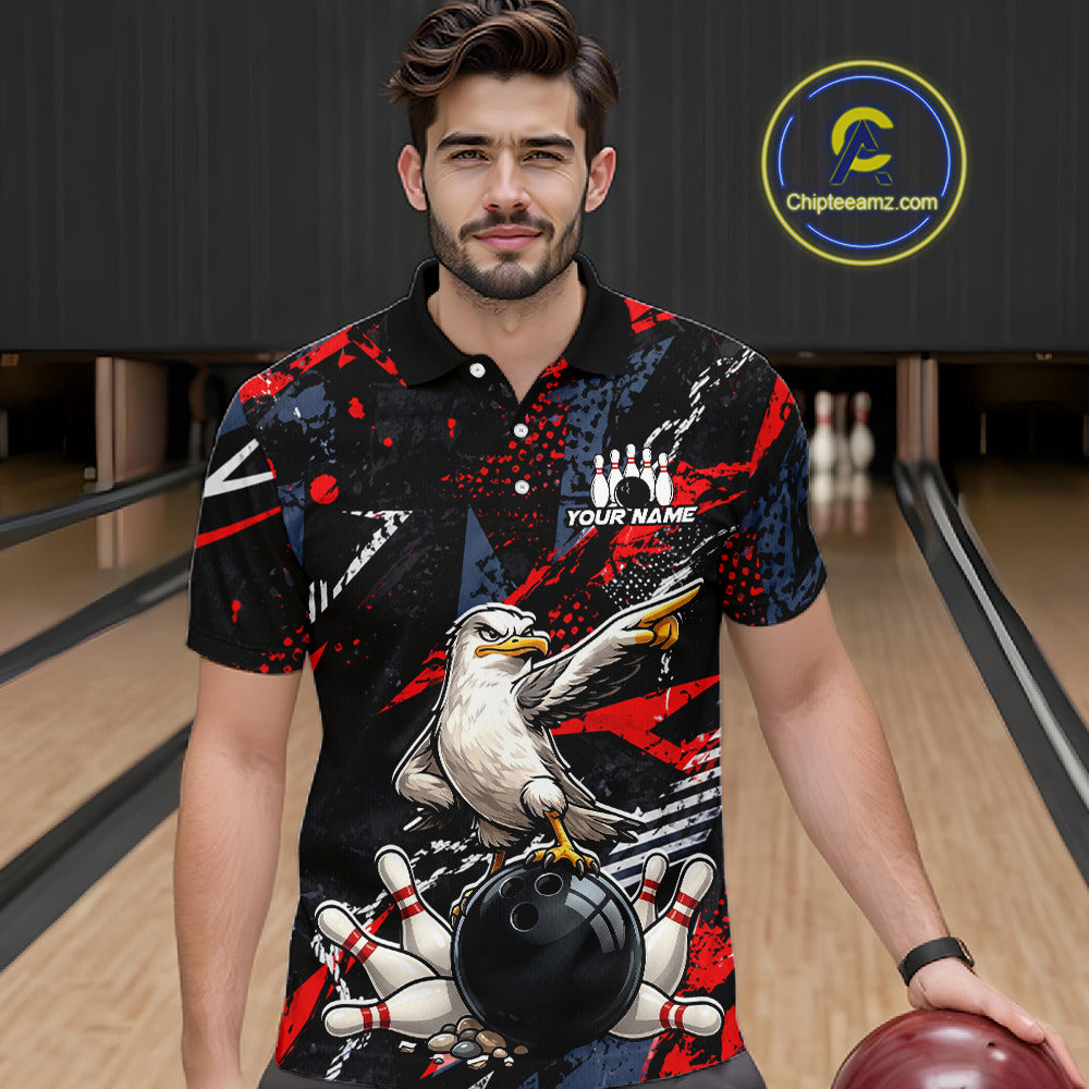 Custom Funny Gull Bowling Team Shirt for Men Bowling League Jersey Polo & Quarter-Zip QZT1016
