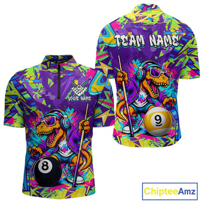 Graffiti jersey with dinosaur design and pool ball graphics, featuring 'Chiptee Amz' branding.