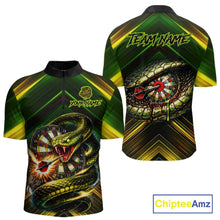 Load image into Gallery viewer, Yellow &amp; Green Cobra Snake Dart Shirts for Men Custom Dart Team Jersey Polo &amp; 1/4-Zip Dart Outfit DHT22