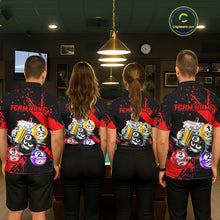 Load image into Gallery viewer, Custom Red Funny 8 Ball Pool Billiard Team Shirts for Men Billiard League Jersey Polo &amp;1/4 Zip BHT2