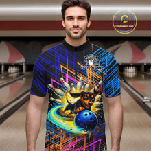 Load image into Gallery viewer, Multicolor Funny Dachshund Bowling Shirt Custom Bowling Team Jersey for Men Polo &amp; Quarter-Zip Bowling Outfit QZT941