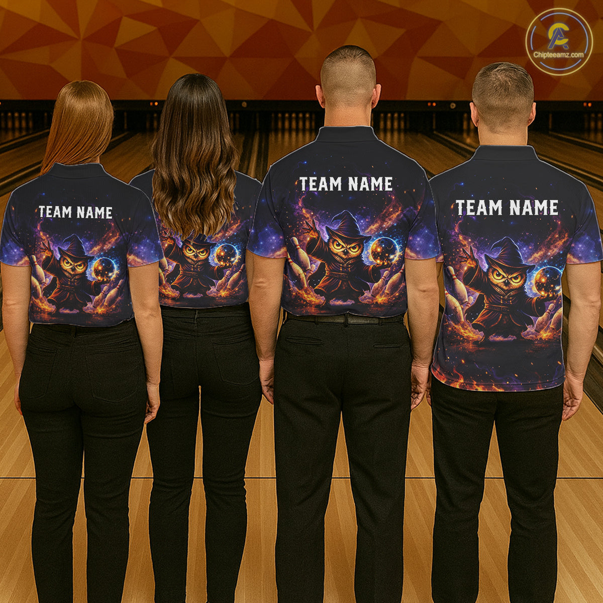 Custom Witch Owl Bowling Team Shirt Funny Bowling League Jersey Outfit for Women QZT864