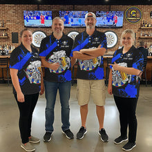 Load image into Gallery viewer, Custom Blue Skeleton Dart Jersey for Team Polo &amp; 1/4 Zip Beer Dartboard Shirts Dart Jerseys Gift for Women DHT3