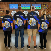 Load image into Gallery viewer, Custom Blue Skeleton Dart Jersey for Team Polo &amp; 1/4 Zip Beer Dartboard Shirts Dart Jerseys Gift for Women DHT3