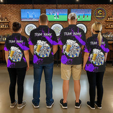 Load image into Gallery viewer, Custom Purple Skeleton Dart Jersey for Team Polo &amp; 1/4 Zip Beer Dartboard Shirts Dart Jerseys Gift for Women DHT3