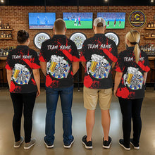 Load image into Gallery viewer, Custom Red Skeleton Dart Jersey for Team Polo &amp; 1/4 Zip Beer Dartboard Shirts Dart Jerseys Gift for Men DHT3