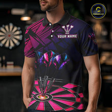 Load image into Gallery viewer, Personalized Pink Dart Shirt for Men Team Dart Jersey Dartboard Shirt Polo &amp; Quarter-Zip DHT12