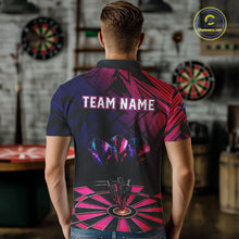 Load image into Gallery viewer, Personalized Pink Dart Shirt for Men Team Dart Jersey Dartboard Shirt Polo &amp; Quarter-Zip DHT12