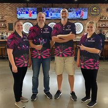 Load image into Gallery viewer, Personalized Pink Dart Shirt for Men Team Dart Jersey Dartboard Shirt Polo &amp; Quarter-Zip DHT12