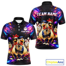 Load image into Gallery viewer, Custom Neon Funny Chicken Bowling Team Jersey for Men Bowling Shirt Bowling Tournament Polo &amp; 1/4-Zip QZT956