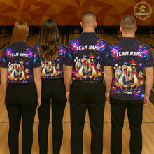 Load image into Gallery viewer, Custom Neon Funny Chicken Bowling Team Jersey for Men Bowling Shirt Bowling Tournament Polo &amp; 1/4-Zip QZT956