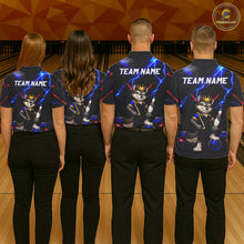 Load image into Gallery viewer, Custom Funny King Wolf Bowling Shirt for Men Crown Bowling Jersey Thunder Bowling Shirt Polo &amp; Quarter-Zip QZT962