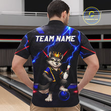 Load image into Gallery viewer, Custom Funny King Wolf Bowling Shirt for Men Crown Bowling Jersey Thunder Bowling Shirt Polo &amp; Quarter-Zip QZT962