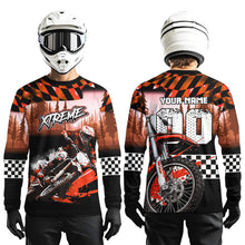 Load image into Gallery viewer, Personalized Orange Motocross Jersey for Adult Kids Extreme Racing Shirt Dirt Bike Clothes MHT125