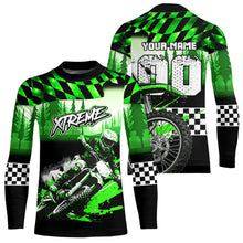 Load image into Gallery viewer, Personalized Green Motocross Jersey for Adult Kids Extreme Racing Shirt Dirt Bike Clothes MHT125