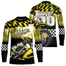 Load image into Gallery viewer, Personalized Yellow Motocross Jersey for Adult Kids Extreme Racing Shirt Dirt Bike Clothes MHT125