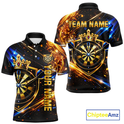 Custom King Crown Dartboard Shirt for Men Dart League Jersey Neon Dartboard Shirt DHT34