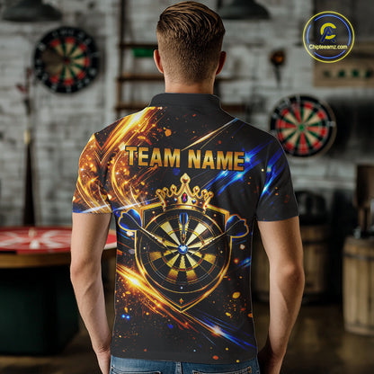 Custom King Crown Dartboard Shirt for Men Dart League Jersey Neon Dartboard Shirt DHT34
