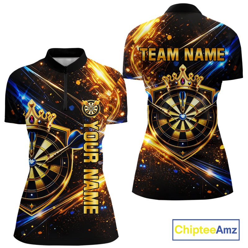 Custom King Crown Dartboard Shirt for Women Dart League Jersey Neon Dartboard Shirt DHT34