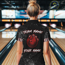 Load image into Gallery viewer, Custom American Flag Bowling Shirt Tiger Bowling Jersey League Polo &amp; 1/4 Zip Bowling for Women QZT835