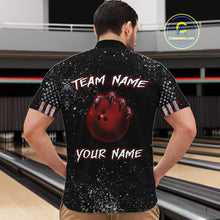 Load image into Gallery viewer, Custom American Flag Bowling Shirt Tiger Bowling Jersey League Polo &amp; 1/4 Zip Bowling for Men QZT835