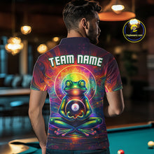 Load image into Gallery viewer, Custom Zen Frog Billiard Shirt for Men 8 Ball Meditation Style Billiard Jersey Pool Shit BHT13