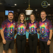 Load image into Gallery viewer, Custom Zen Frog Billiard Shirt for Men 8 Ball Meditation Style Billiard Jersey Pool Shit BHT13