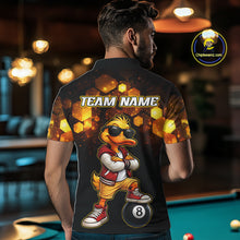 Load image into Gallery viewer, Custom Black &amp; Gold Funny Duck Billiard Shirt for Men Billiard Jersey League 8 Ball Pool for Couples BHT14
