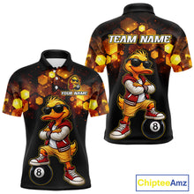 Load image into Gallery viewer, Custom Black &amp; Gold Funny Duck Billiard Shirt for Men Billiard Jersey League 8 Ball Pool for Couples BHT14