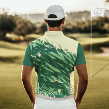 Load image into Gallery viewer, Green Golf Clubs Custom Name Mens Golf Polo Shirts Personalized Team Golf Tops NHN0007