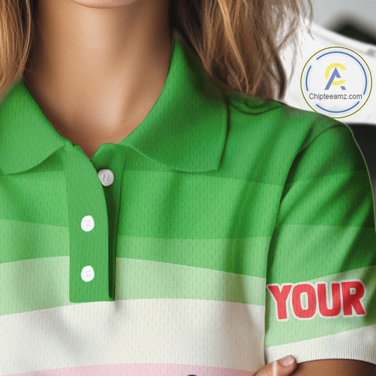 Funny Watermelon Polo Shirt, Womens Golf Polo Shirt Custom Watermelon Team Ladies Golf Top NHN0182
