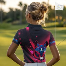 Load image into Gallery viewer, Funny Pink Wolf Golf Polo Shirt for Women Custom Golf Ball Team Jersey Womens Golf League Shirt Golf Gifts