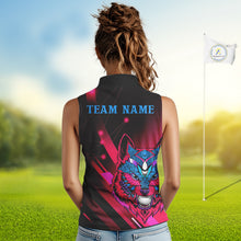 Load image into Gallery viewer, Funny Pink Wolf Womens Sleeveless Golf Polo Shirt Custom Golf Ball For Team Jersey NHN0056