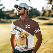 Load image into Gallery viewer, Golden Retriever Mens Golf Polo Shirt Custom Funny Dog Lover Pattern Golf Tops For Men, Dog Dad Gift NHN0229