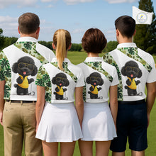 Load image into Gallery viewer, Funny Mens Golf Polo Shirt Green Tropical Pattern Custom Golf Clubs Shirts, Poodle Dog Lover Gift NHN0067