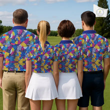 Load image into Gallery viewer, Colorful Paisley Pattern Womens Golf Polo Shirts Custom Tropical Golf Attire For Ladies, Golfer Gift NHN0147