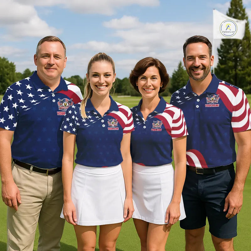 Funny Mens Golf Polo Shirt Custom Name American Flag Polo Shirt, 250 Years Of Freedom Patriotic Gift NHN0173