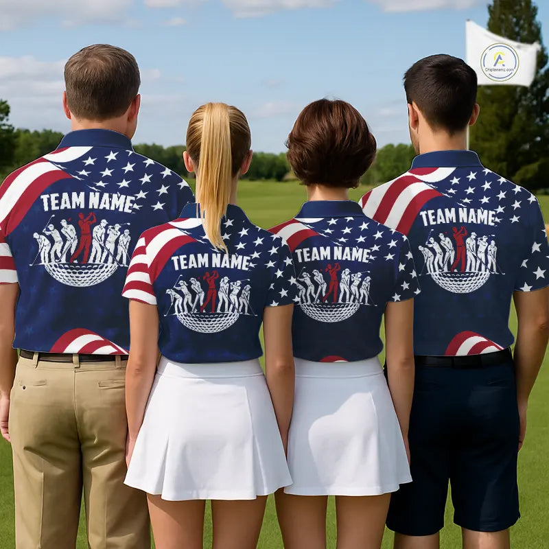 Funny Mens Golf Polo Shirt Custom Name American Flag Polo Shirt, 250 Years Of Freedom Patriotic Gift NHN0173