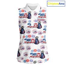 Load image into Gallery viewer, America 250th Anniversary Womens Sleeveless Golf Polo Shirt Patriotic USA Golf Shirts, Golf Gift NHN0233