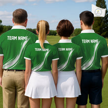 Load image into Gallery viewer, Green And White Womens Golf Polo Shirt Custom Name Golf Shirts For Team Personalized Golf Gifts NHN0095