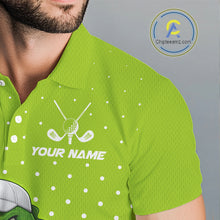 Load image into Gallery viewer, Funny Alligator Golf Polo Shirt For Men Custom Name Green Mens Golf Apparel Funny Golf Gifts NHN0104