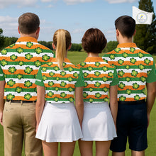 Load image into Gallery viewer, Mens Golf Polo Shirts Custom Ireland Flag St Patricks Day Green Clovers Golf Tops For Men NHN0140