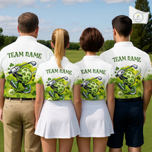 Load image into Gallery viewer, Mens Golf Polo Shirt Custom Gofl Ball Green Clover St Patricks Day Plaid Pattern Golf Tops NHN0161