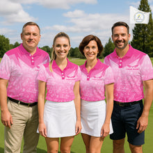 Load image into Gallery viewer, Womens Golf Polo Shirt Custom Pink Golf Ball Golf Club Pattern Team Ladies Golf Tops, Golf Gifts NHN0198