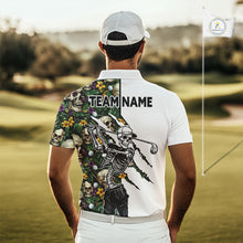 Load image into Gallery viewer, Funny Mens Golf Polo Shirt Custom Tropical Golf Ball Pattern Personalized Skull Golf Shirts For Men NHN0047