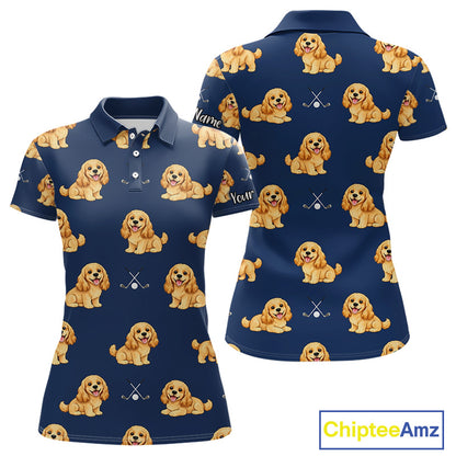 Womens Golf Polo Shirt Custom Funny Cocker Spaniel Team Ladies Golf Tops, Dog Lover Gift NHN0210