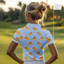 Load image into Gallery viewer, Funny Cocker Spaniel Womens Golf Polo Shirt Custom Blue Pattern Team Ladies Golf Tops, Dog Lover Gift Nhn0210