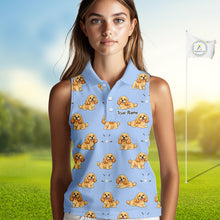 Load image into Gallery viewer, Funny Cocker Spaniel Womens Sleeveless Golf Polo Shirt Custom Team Ladies Golf Tops, Dog Lover Gift Nhn0210