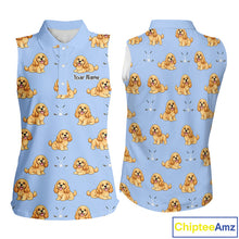 Load image into Gallery viewer, Funny Cocker Spaniel Womens Sleeveless Golf Polo Shirt Custom Team Ladies Golf Tops, Dog Lover Gift Nhn0210