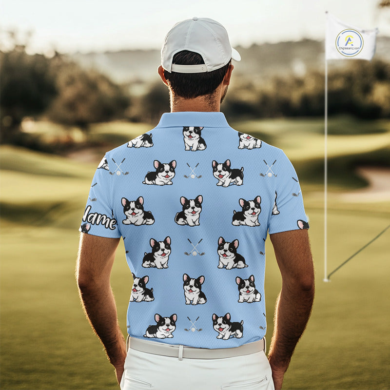 Mens Golf Polo Shirt Custom Funny French Bulldog Team Mens Golf Tops, Dog Lover Gift NHN0212